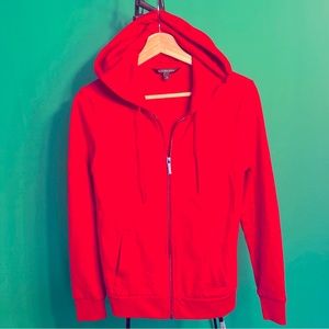 XS Armani Exchange Red Hoodie Zipped Two Pockets Sportive Youthful Casual